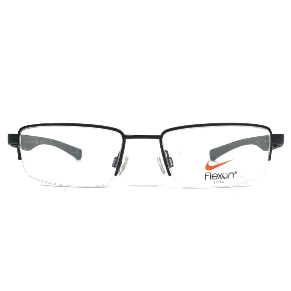 Nike with Flexon Eyeglasses Frames 4634 004 Matte Black Gray Rectangle 49-17-130